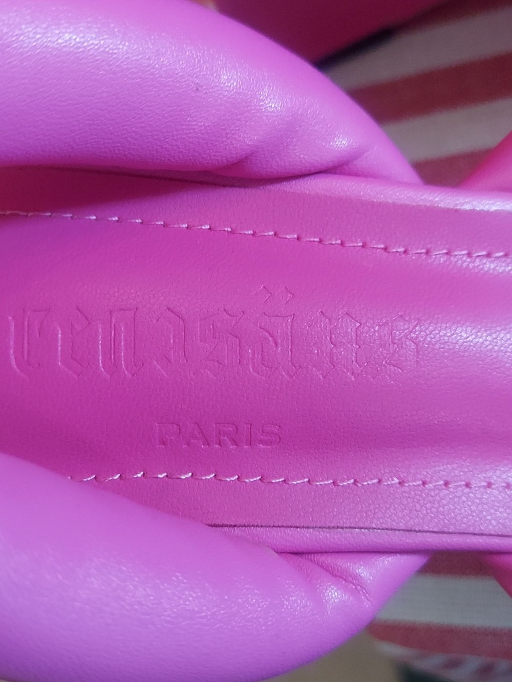 Women’s Padded Pink Square-Toe Heeled Sandals/ Jacqmeus Renasians Paris - Picture 3 of 9